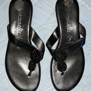 Toscanella sandals, Black with Beads 7.5